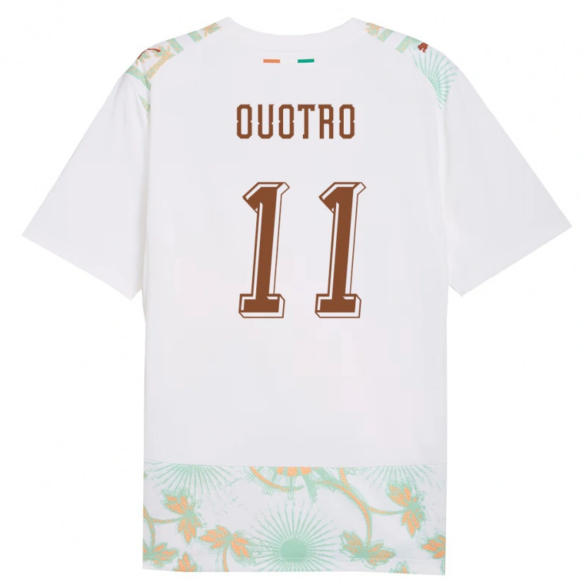 Danxen Mujer Camiseta Costa De Marfil Patrick Ouotro #11 Blanco Naranja Verde 2ª Equipación 26-28 La Camisa
