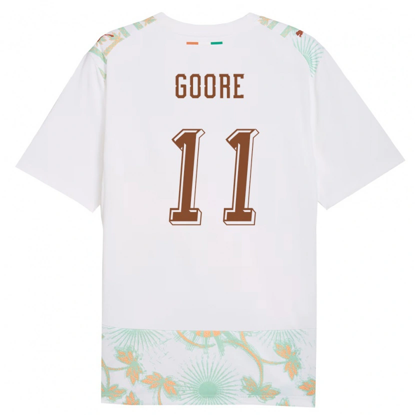 Danxen Mujer Camiseta Costa De Marfil Hyllarion Goore #11 Blanco Naranja Verde 2ª Equipación 26-28 La Camisa