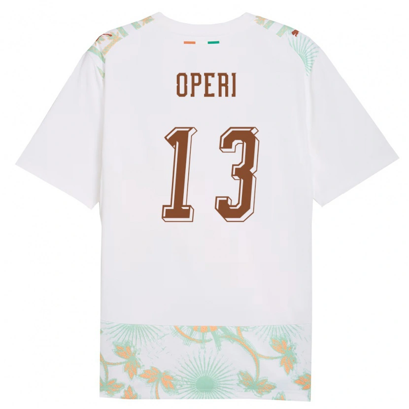 Danxen Mujer Camiseta Costa De Marfil Christopher Operi #13 Blanco Naranja Verde 2ª Equipación 26-28 La Camisa