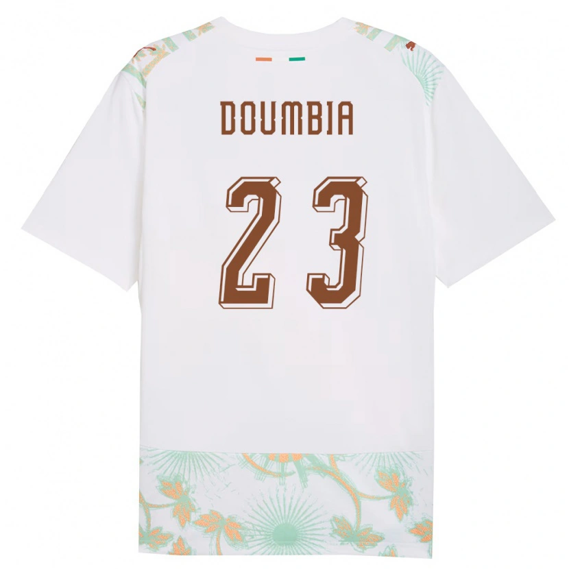 Danxen Mujer Camiseta Costa De Marfil Aboubacar Doumbia #23 Blanco Naranja Verde 2ª Equipación 26-28 La Camisa