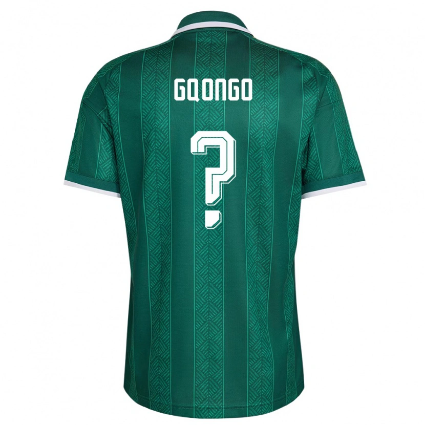Danxen Mujer Camiseta Sudáfrica Lakham Gqongo #0 Verde Blanco Oro 2ª Equipación 26-28 La Camisa