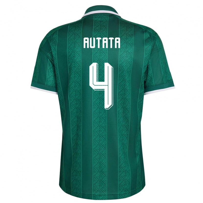 Danxen Mujer Camiseta Sudáfrica Patrick Autata #4 Verde Blanco Oro 2ª Equipación 26-28 La Camisa
