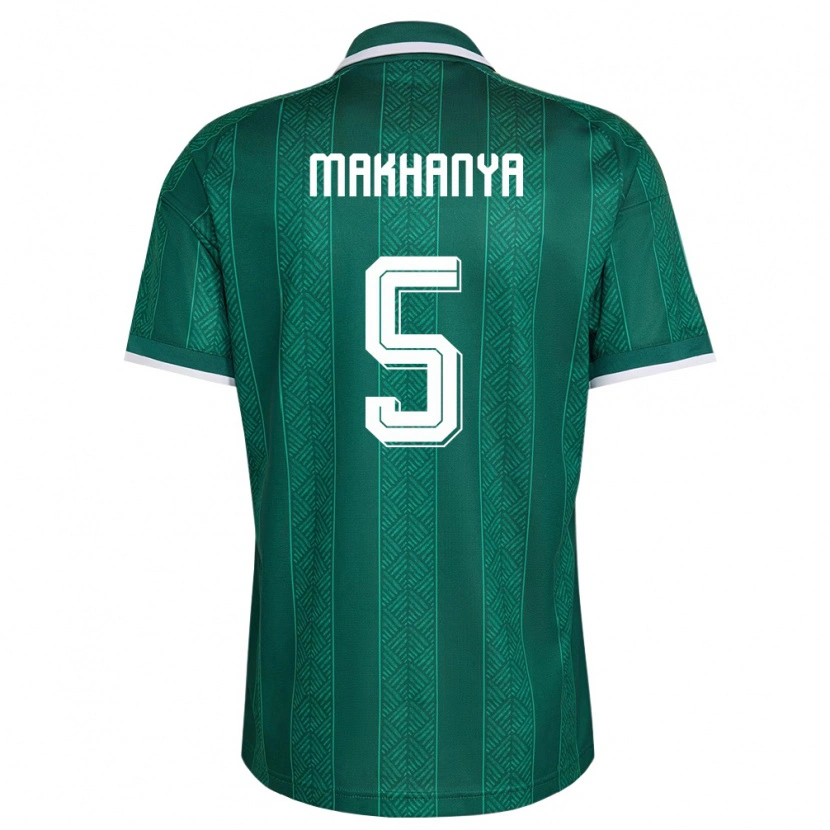Danxen Mujer Camiseta Sudáfrica Olwethu Makhanya #5 Verde Blanco Oro 2ª Equipación 26-28 La Camisa