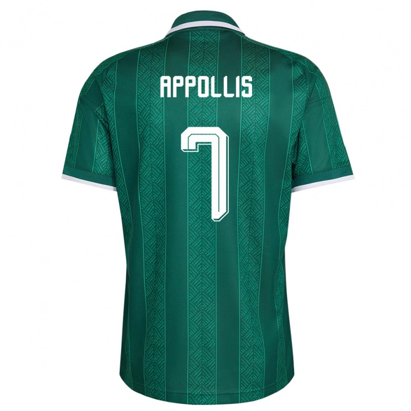 Danxen Mujer Camiseta Sudáfrica Oswin Appollis #7 Verde Blanco Oro 2ª Equipación 26-28 La Camisa
