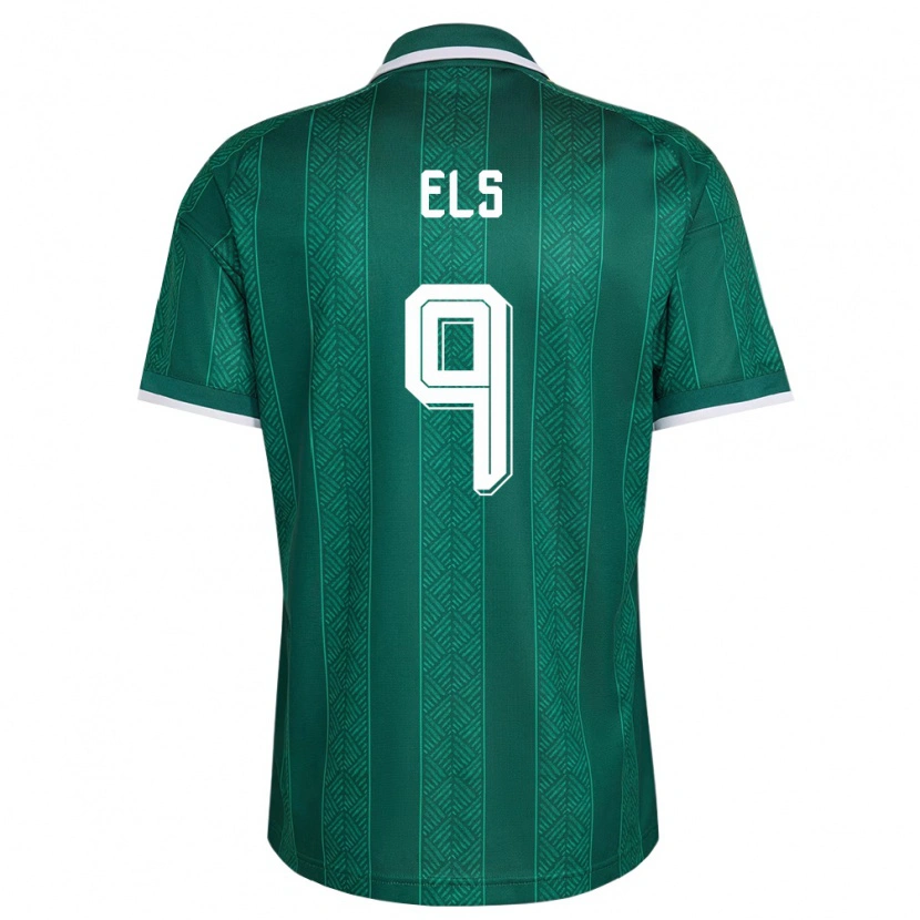 Danxen Mujer Camiseta Sudáfrica Shaun Els #9 Verde Blanco Oro 2ª Equipación 26-28 La Camisa