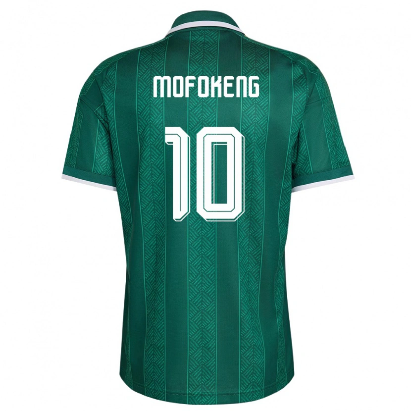 Danxen Mujer Camiseta Sudáfrica Relebohile Mofokeng #10 Verde Blanco Oro 2ª Equipación 26-28 La Camisa