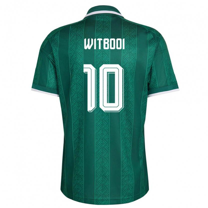 Danxen Mujer Camiseta Sudáfrica Emile Witbooi #10 Verde Blanco Oro 2ª Equipación 26-28 La Camisa