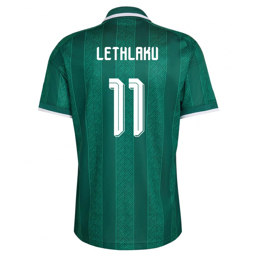 Danxen Mujer Camiseta Sudáfrica Kutlwano Lethlaku #11 Verde Blanco Oro 2ª Equipación 26-28 La Camisa