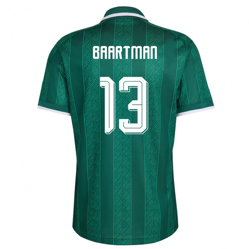 Danxen Mujer Camiseta Sudáfrica Luke Baartman #13 Verde Blanco Oro 2ª Equipación 26-28 La Camisa