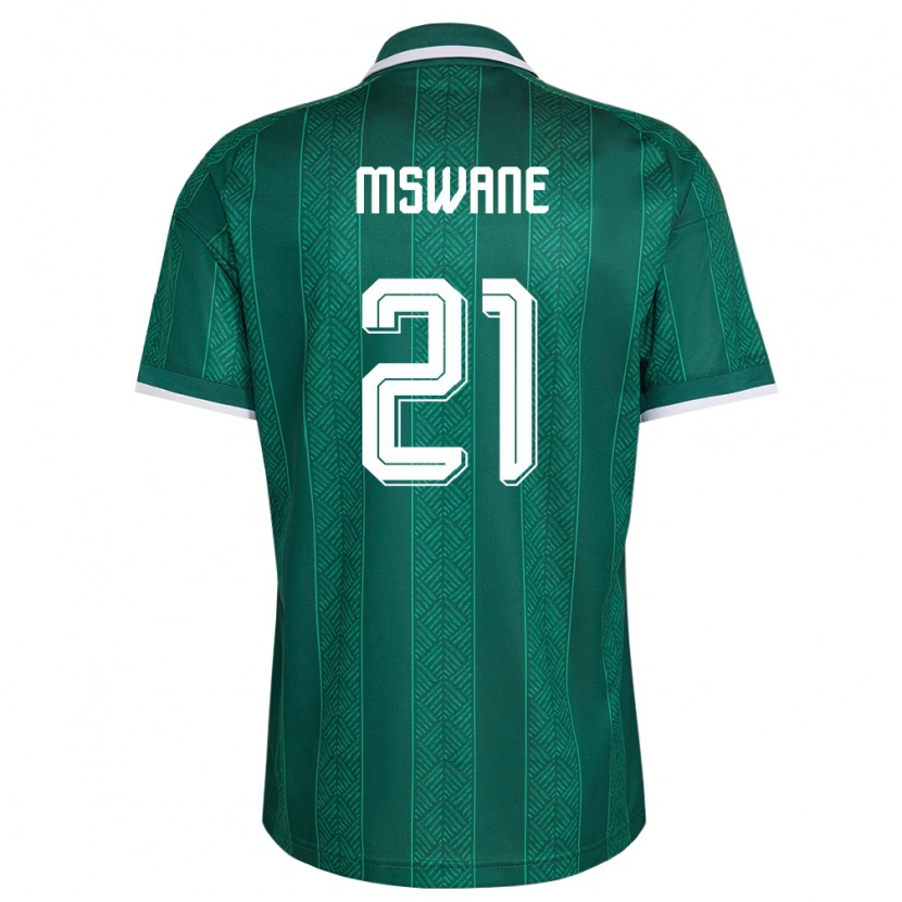 Danxen Mujer Camiseta Sudáfrica Lebogang Mswane #21 Verde Blanco Oro 2ª Equipación 26-28 La Camisa