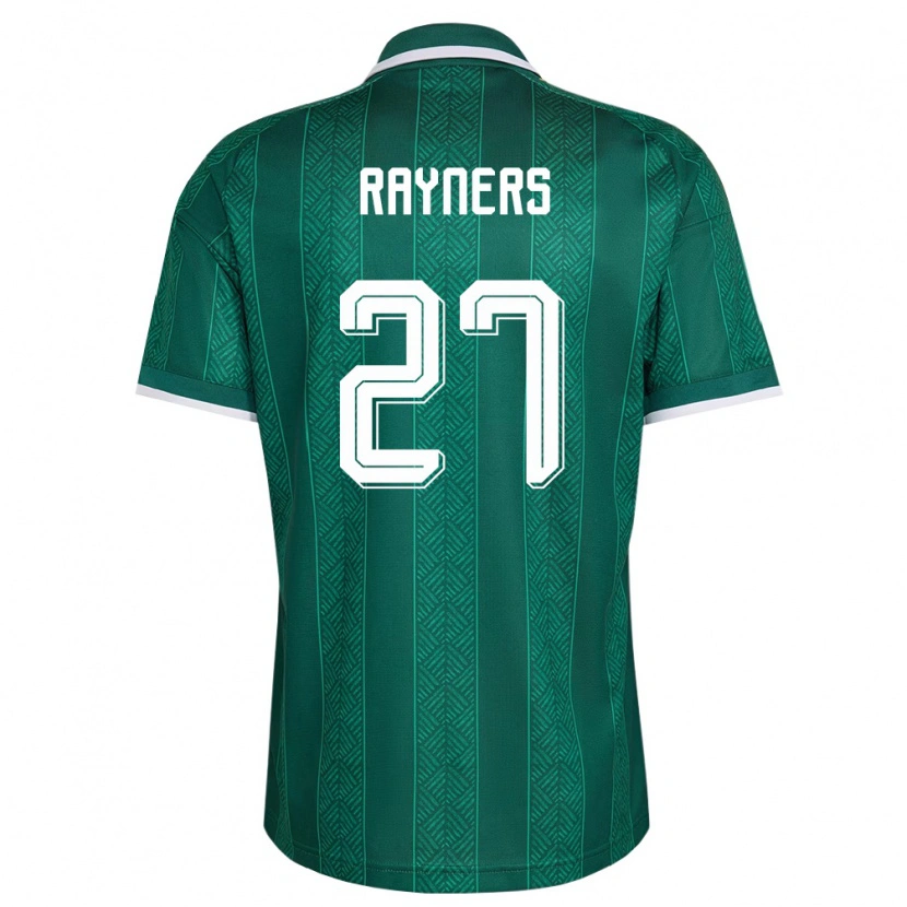 Danxen Mujer Camiseta Sudáfrica Iqraam Rayners #27 Verde Blanco Oro 2ª Equipación 26-28 La Camisa