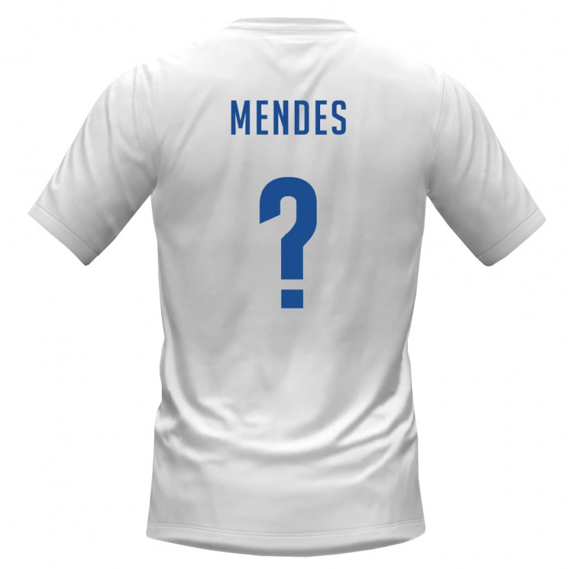 Danxen Mujer Camiseta Cabo Verde Jordan Mendes #0 Blanco Borgoña 2ª Equipación 26-28 La Camisa