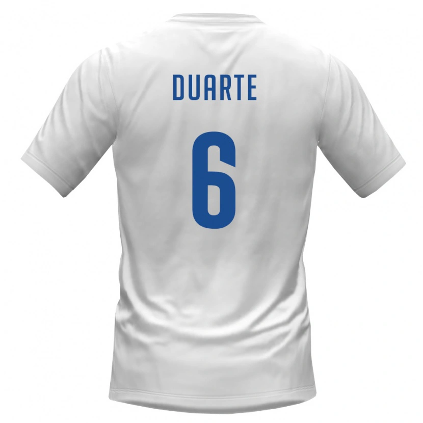 Danxen Mujer Camiseta Cabo Verde Laros Duarte #6 Blanco Borgoña 2ª Equipación 26-28 La Camisa