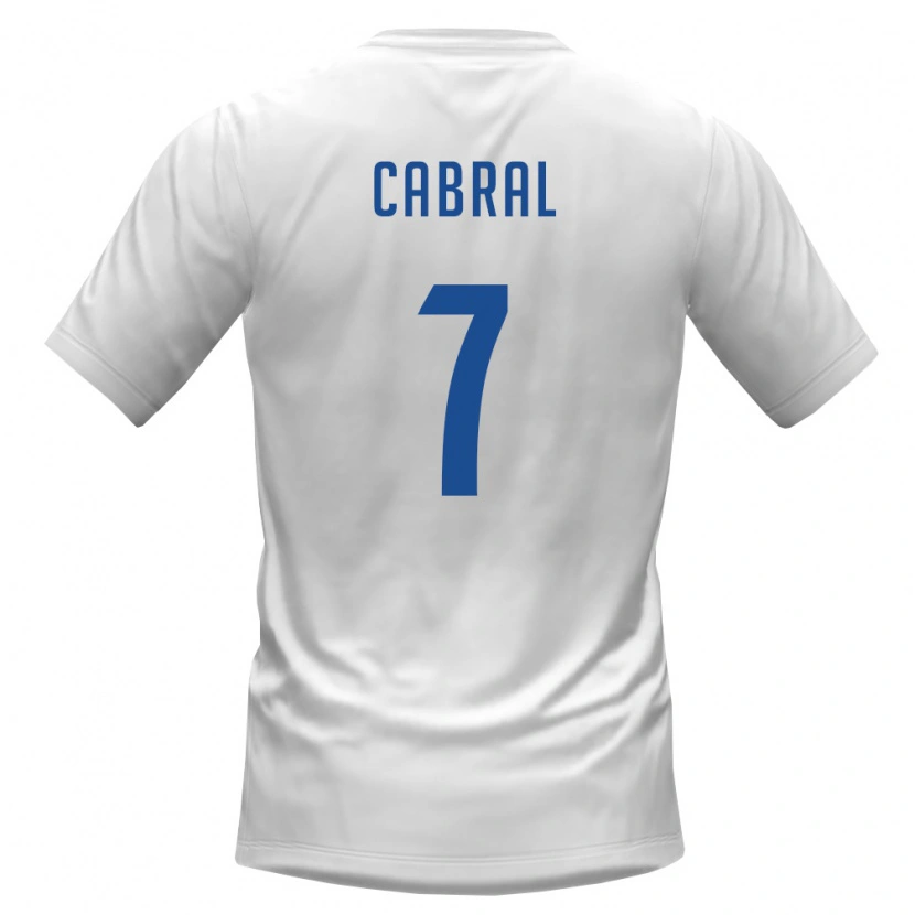 Danxen Mujer Camiseta Cabo Verde Jovane Cabral #7 Blanco Borgoña 2ª Equipación 26-28 La Camisa