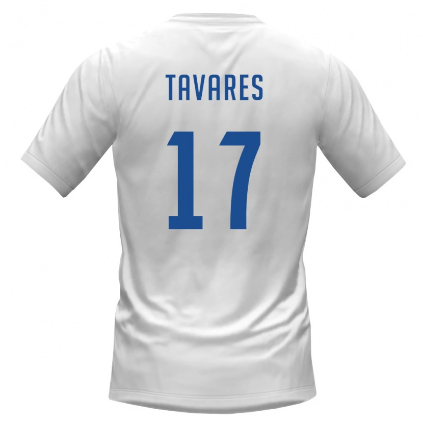Danxen Mujer Camiseta Cabo Verde Heri Tavares #17 Blanco Borgoña 2ª Equipación 26-28 La Camisa