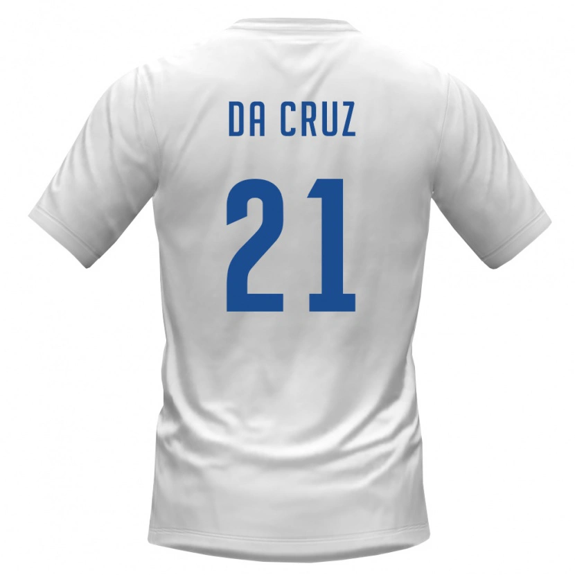 Danxen Mujer Camiseta Cabo Verde Alessio Da Cruz #21 Blanco Borgoña 2ª Equipación 26-28 La Camisa
