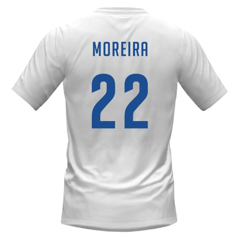 Danxen Mujer Camiseta Cabo Verde Steven Moreira #22 Blanco Borgoña 2ª Equipación 26-28 La Camisa