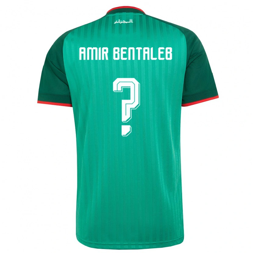 Danxen Mujer Camiseta Argelia Mohamed Amir Bentaleb #0 Verde Rojo Blanco 2ª Equipación 26-28 La Camisa