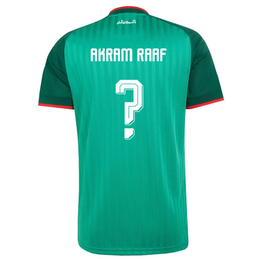 Danxen Mujer Camiseta Argelia Mohand Akram Raaf #0 Verde Rojo Blanco 2ª Equipación 26-28 La Camisa
