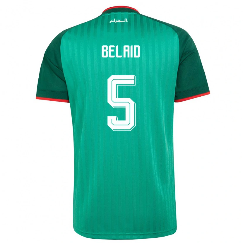 Danxen Mujer Camiseta Argelia Zineddine Belaid #5 Verde Rojo Blanco 2ª Equipación 26-28 La Camisa