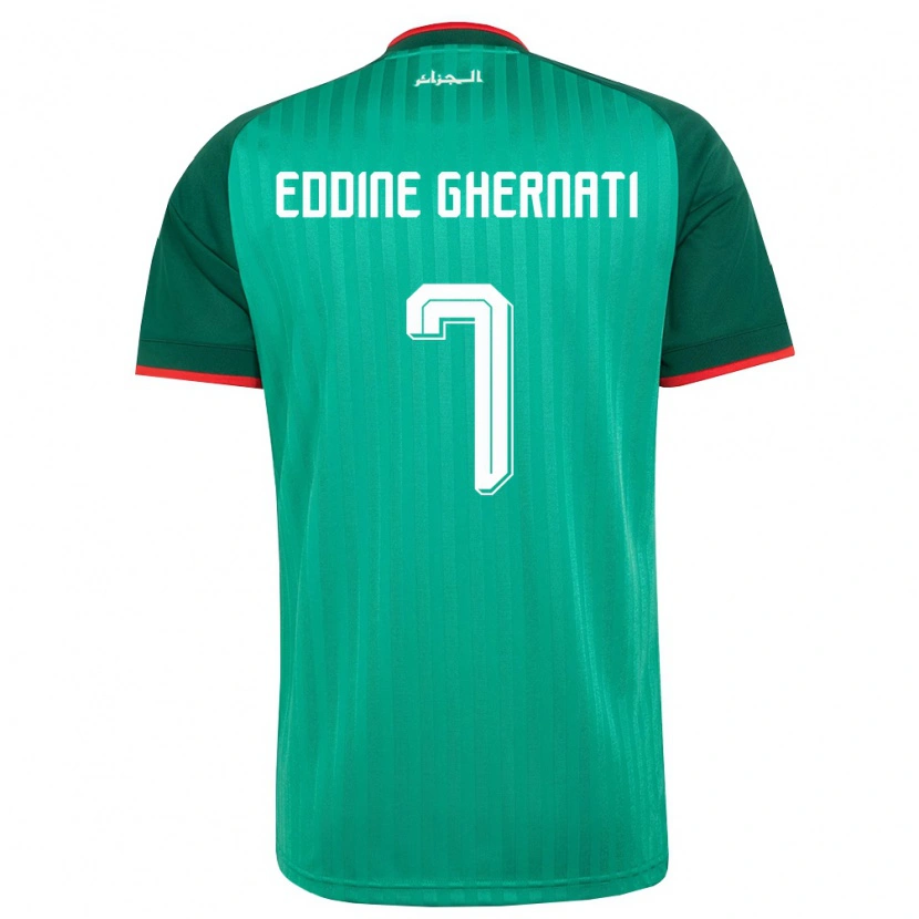 Danxen Mujer Camiseta Argelia Hasan Eddine Ghernati #7 Verde Rojo Blanco 2ª Equipación 26-28 La Camisa