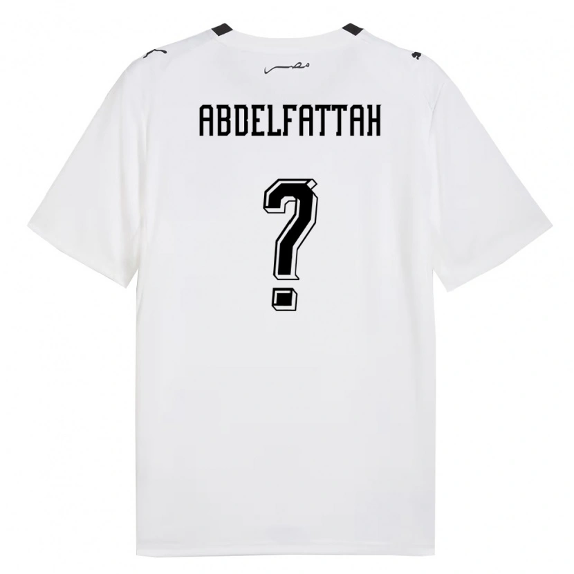 Danxen Mujer Camiseta Egipto Ibrahim Abdelfattah #0 Blanco Gris Negro 2ª Equipación 26-28 La Camisa