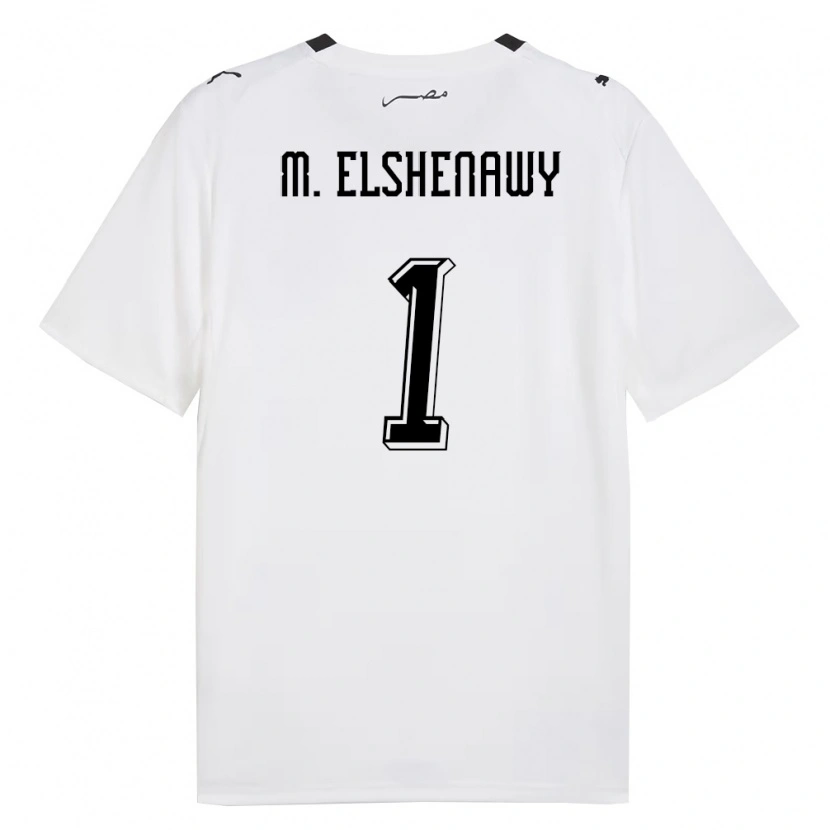 Danxen Mujer Camiseta Egipto Mohamed El Shenawy #1 Blanco Gris Negro 2ª Equipación 26-28 La Camisa
