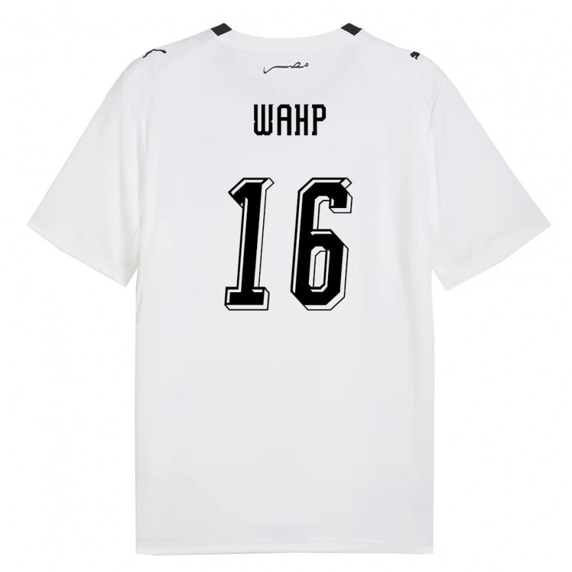 Danxen Mujer Camiseta Egipto Ahmed Wahp #16 Blanco Gris Negro 2ª Equipación 26-28 La Camisa