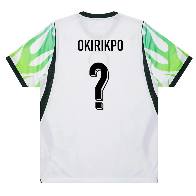 Danxen Mujer Camiseta Nigeria Hezekiah Okirikpo #0 Blanco Verde 2ª Equipación 26-28 La Camisa
