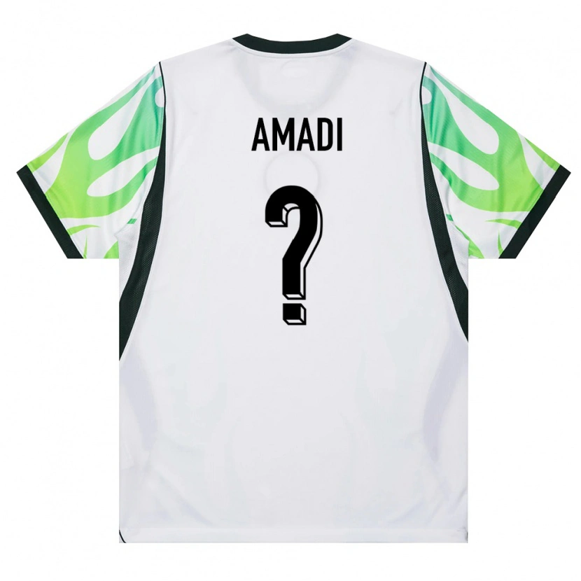 Danxen Mujer Camiseta Nigeria Samuel Amadi #0 Blanco Verde 2ª Equipación 26-28 La Camisa