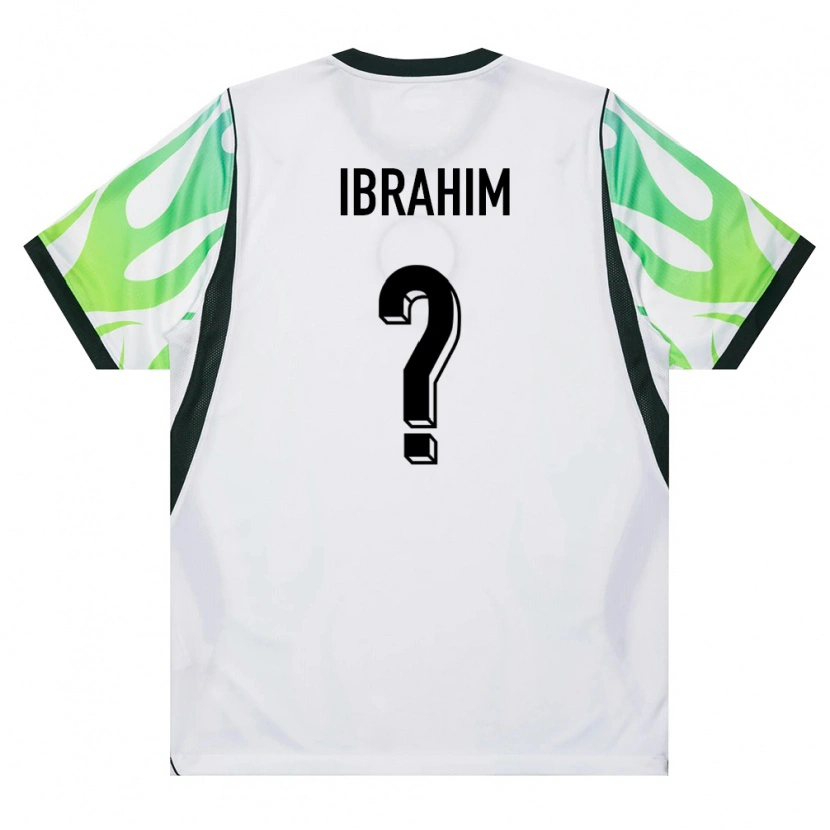 Danxen Mujer Camiseta Nigeria Sunusi Ibrahim #0 Blanco Verde 2ª Equipación 26-28 La Camisa