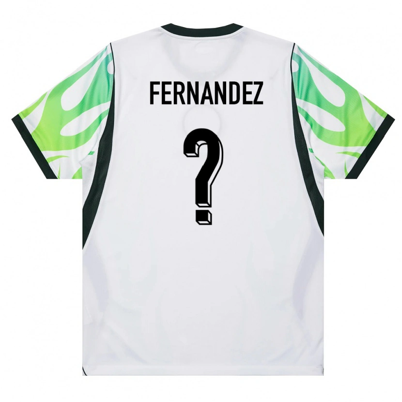 Danxen Mujer Camiseta Nigeria Emmanuel Fernandez #0 Blanco Verde 2ª Equipación 26-28 La Camisa