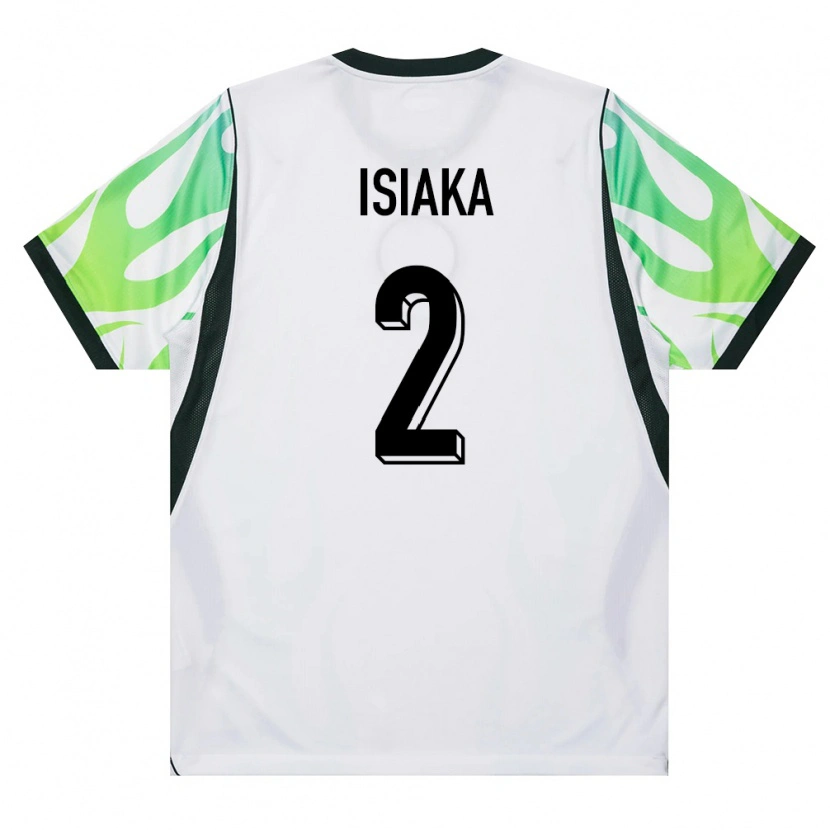 Danxen Mujer Camiseta Nigeria Taiye Isiaka #2 Blanco Verde 2ª Equipación 26-28 La Camisa