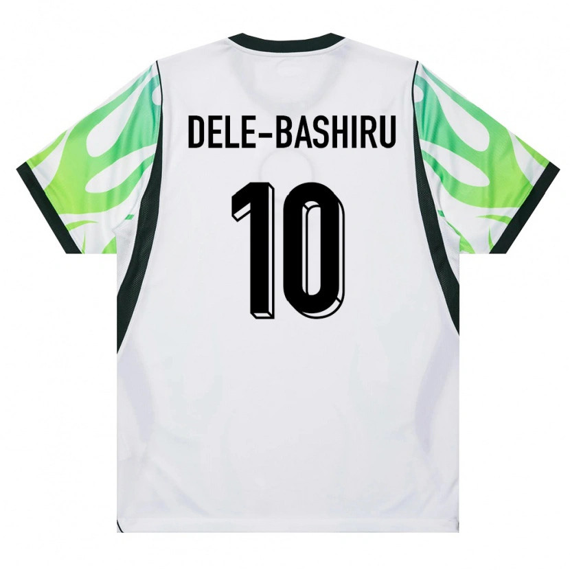 Danxen Mujer Camiseta Nigeria Fisayo Dele-Bashiru #10 Blanco Verde 2ª Equipación 26-28 La Camisa