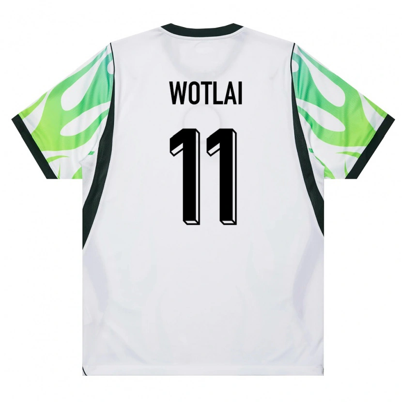 Danxen Mujer Camiseta Nigeria Daniel Wotlai #11 Blanco Verde 2ª Equipación 26-28 La Camisa