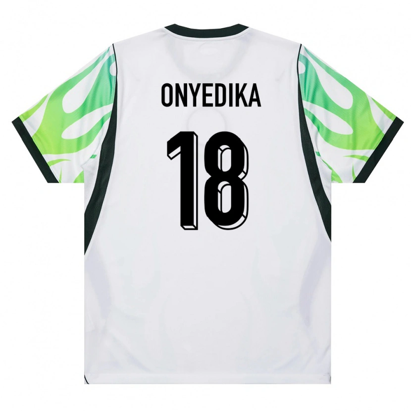 Danxen Mujer Camiseta Nigeria Raphael Onyedika #18 Blanco Verde 2ª Equipación 26-28 La Camisa