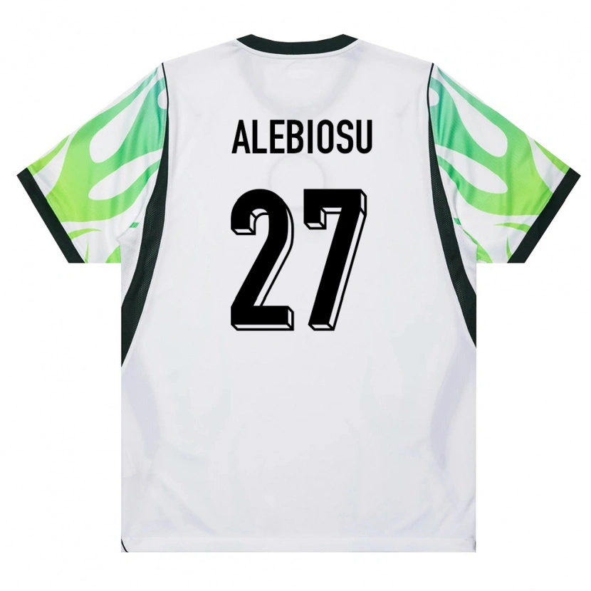 Danxen Mujer Camiseta Nigeria Ryan Alebiosu #27 Blanco Verde 2ª Equipación 26-28 La Camisa