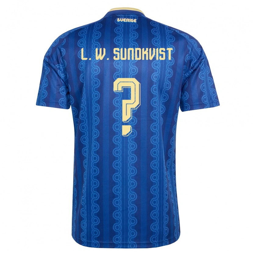Danxen Mujer Camiseta Suecia Leandro Westberg Sundkvist #0 Azul Amarillo Marino 2ª Equipación 26-28 La Camisa
