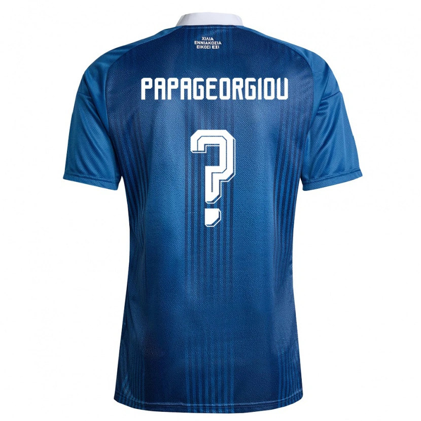 Danxen Mujer Camiseta Grecia Konstantinos Papageorgiou #0 Marino Azul Blanco 2ª Equipación 26-28 La Camisa