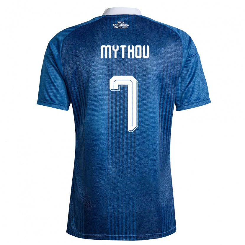 Danxen Mujer Camiseta Grecia Anestis Mythou #7 Marino Azul Blanco 2ª Equipación 26-28 La Camisa