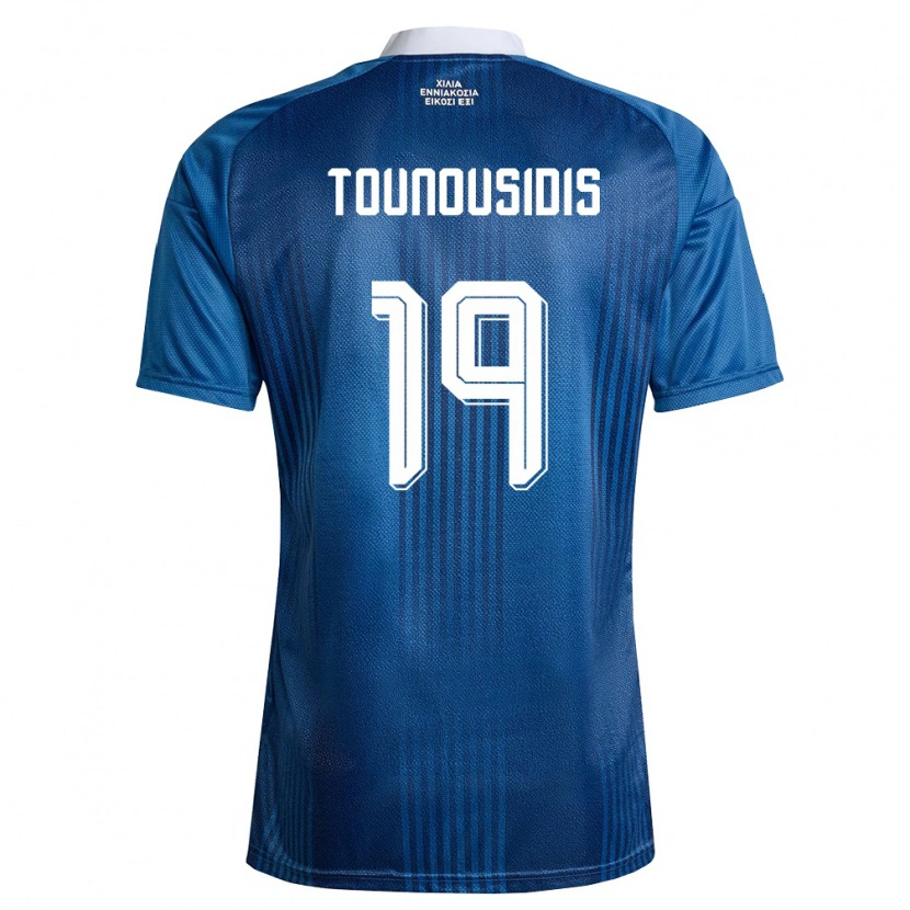 Danxen Mujer Camiseta Grecia Kyriakos Tounousidis #19 Marino Azul Blanco 2ª Equipación 26-28 La Camisa