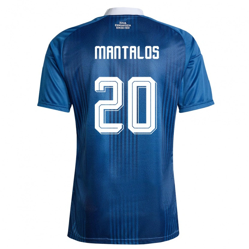 Danxen Mujer Camiseta Grecia Petros Mantalos #20 Marino Azul Blanco 2ª Equipación 26-28 La Camisa