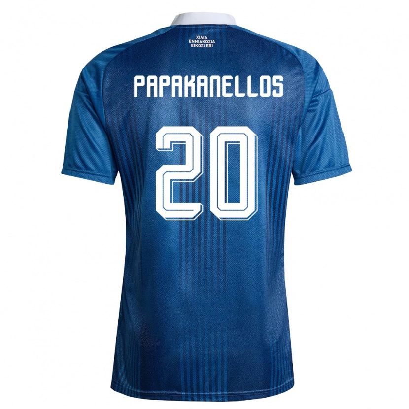 Danxen Mujer Camiseta Grecia Antonis Papakanellos #20 Marino Azul Blanco 2ª Equipación 26-28 La Camisa