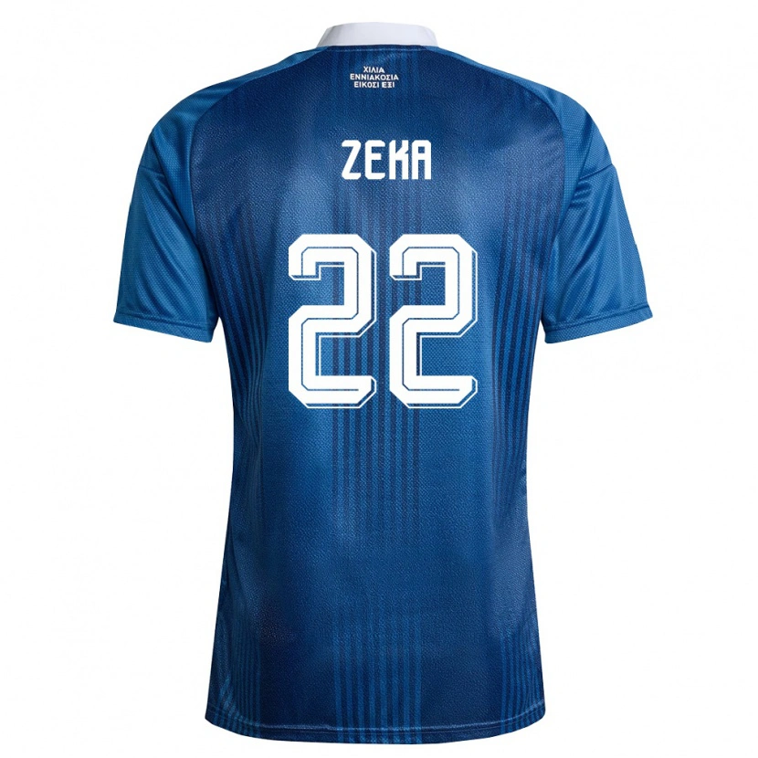 Danxen Mujer Camiseta Grecia Rushit Zeka #22 Marino Azul Blanco 2ª Equipación 26-28 La Camisa