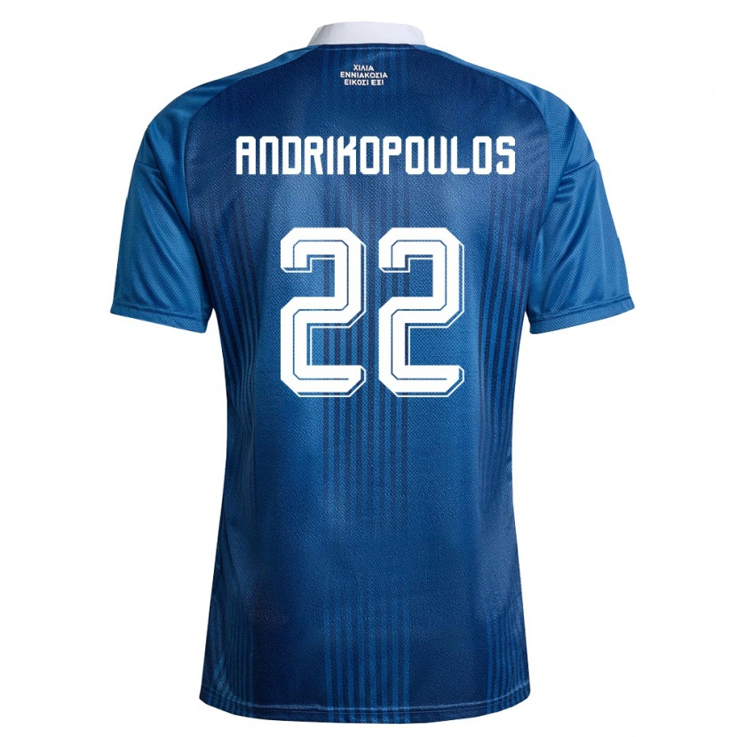 Danxen Mujer Camiseta Grecia Angelos Andrikopoulos #22 Marino Azul Blanco 2ª Equipación 26-28 La Camisa