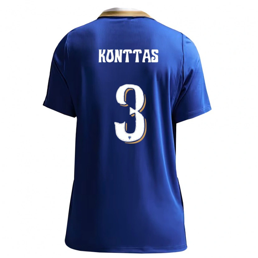 Danxen Mujer Camiseta Finlandia Valo Konttas #3 Azul Blanco 2ª Equipación 26-28 La Camisa