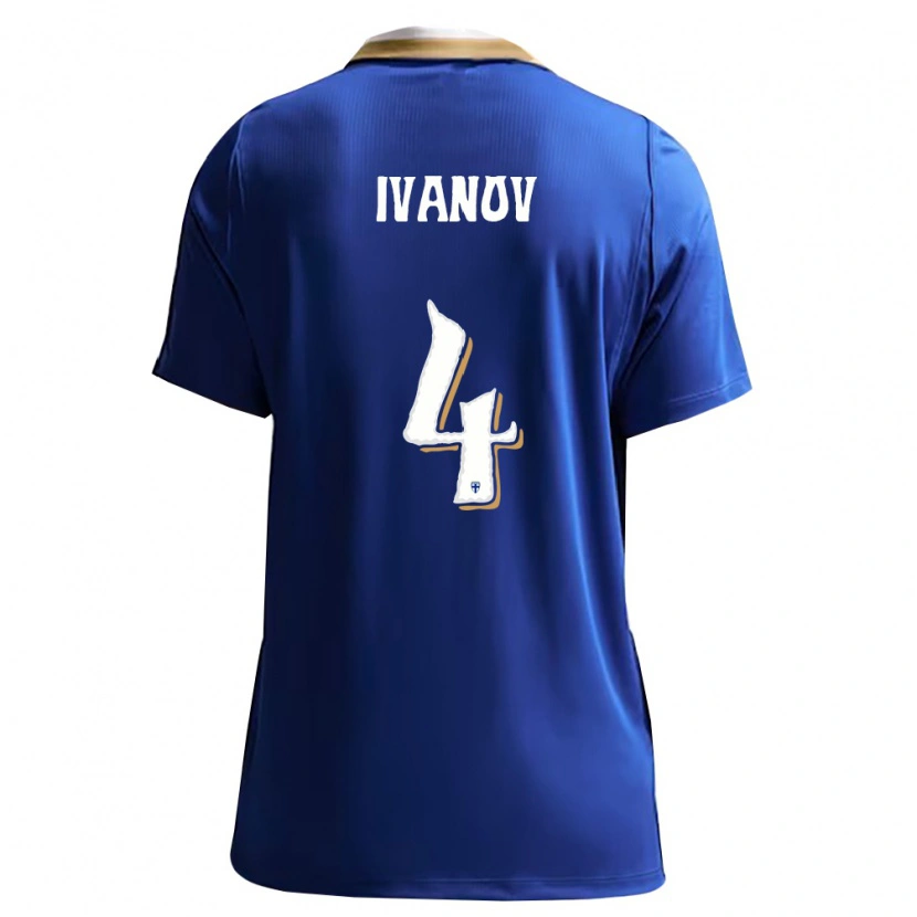 Danxen Mujer Camiseta Finlandia Robert Ivanov #4 Azul Blanco 2ª Equipación 26-28 La Camisa