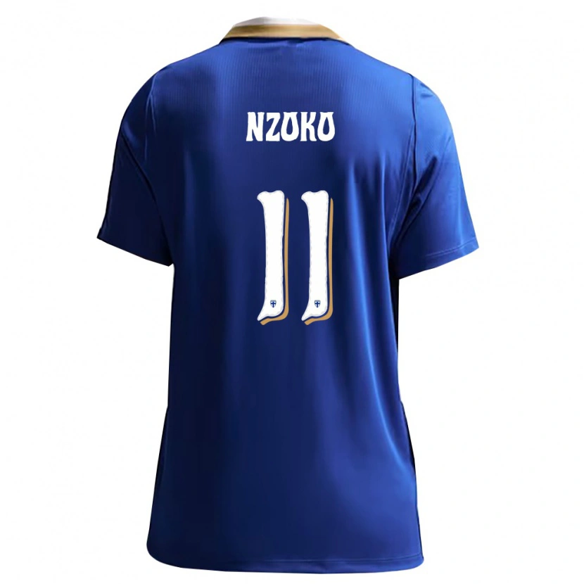 Danxen Mujer Camiseta Finlandia Djoully Nzoko #11 Azul Blanco 2ª Equipación 26-28 La Camisa