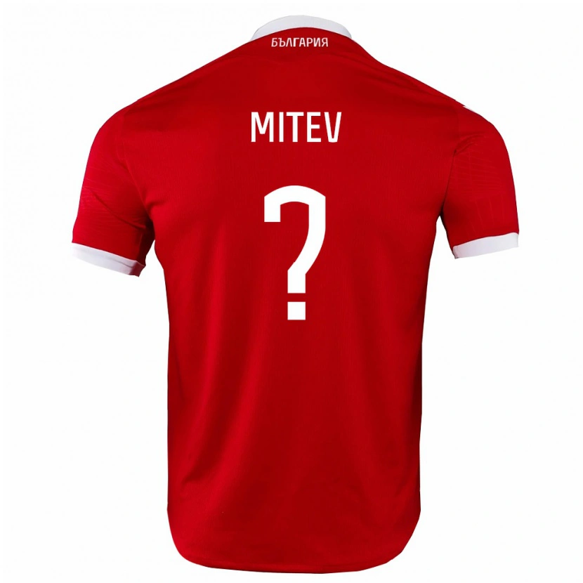 Danxen Mujer Camiseta Bulgaria Nathaniel Mitev #0 Rojo Blanco 2ª Equipación 26-28 La Camisa
