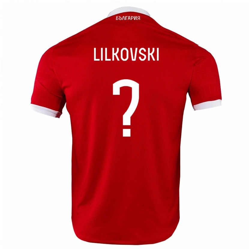 Danxen Mujer Camiseta Bulgaria Daniel Lilkovski #0 Rojo Blanco 2ª Equipación 26-28 La Camisa